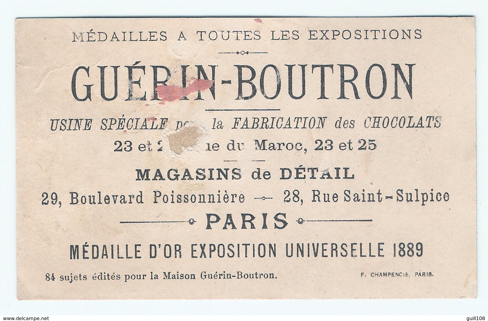 Chromo Chocolat Guérin Boutron Auteur Arioste Roland Furieurx Grotte Angélique Scène French Victorian Trade Card A3-84 - Guerin Boutron