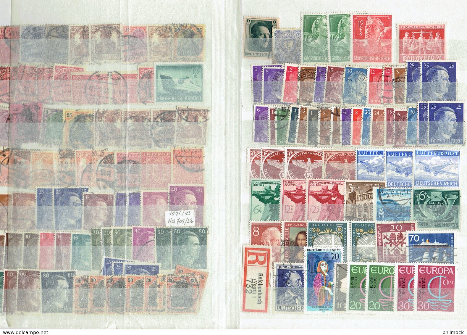 Classeur Davo 8 Pages Lot Mixte De Timbres Du Reich - MNH - MH - Oblitérés - Collezioni