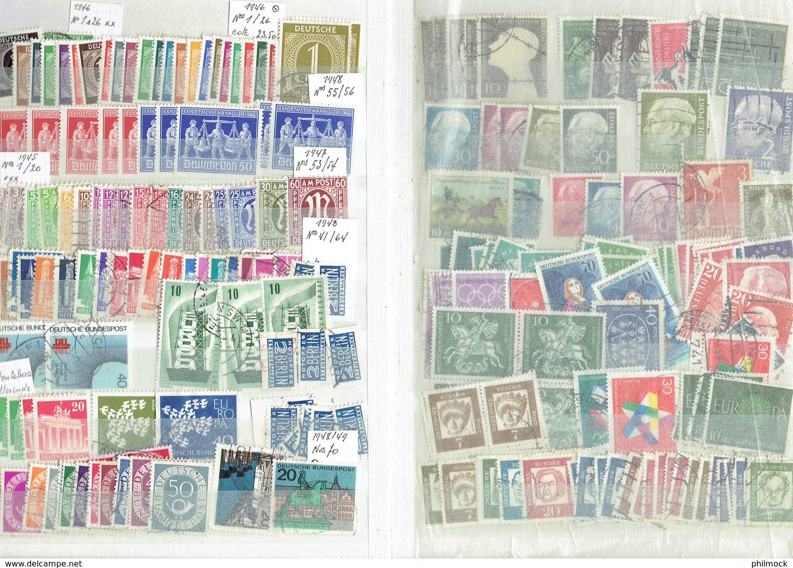 Classeur Davo 8 pages lot mixte de timbres du Reich - MNH - MH - Oblitérés