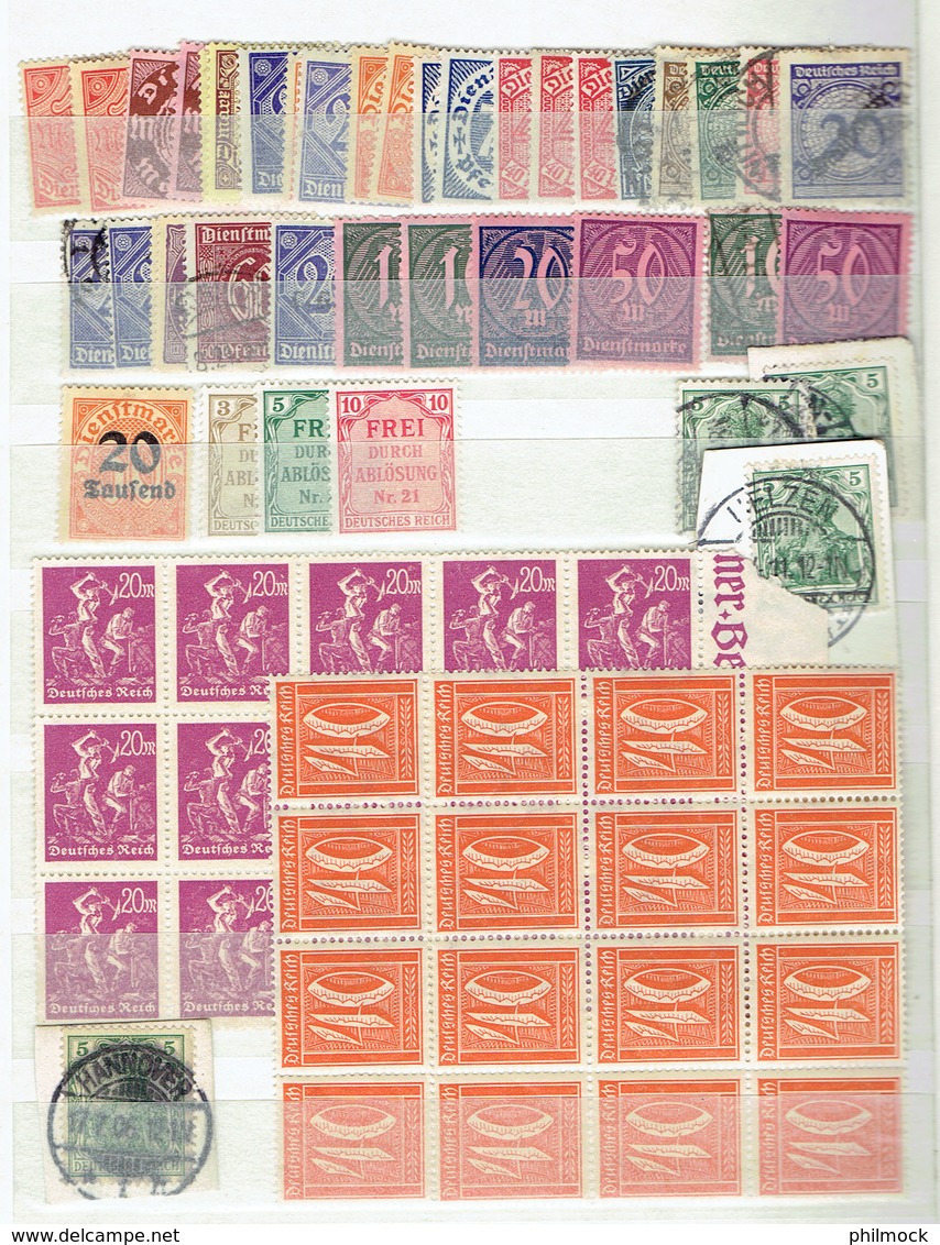 Classeur Davo 8 pages lot mixte de timbres du Reich - MNH - MH - Oblitérés