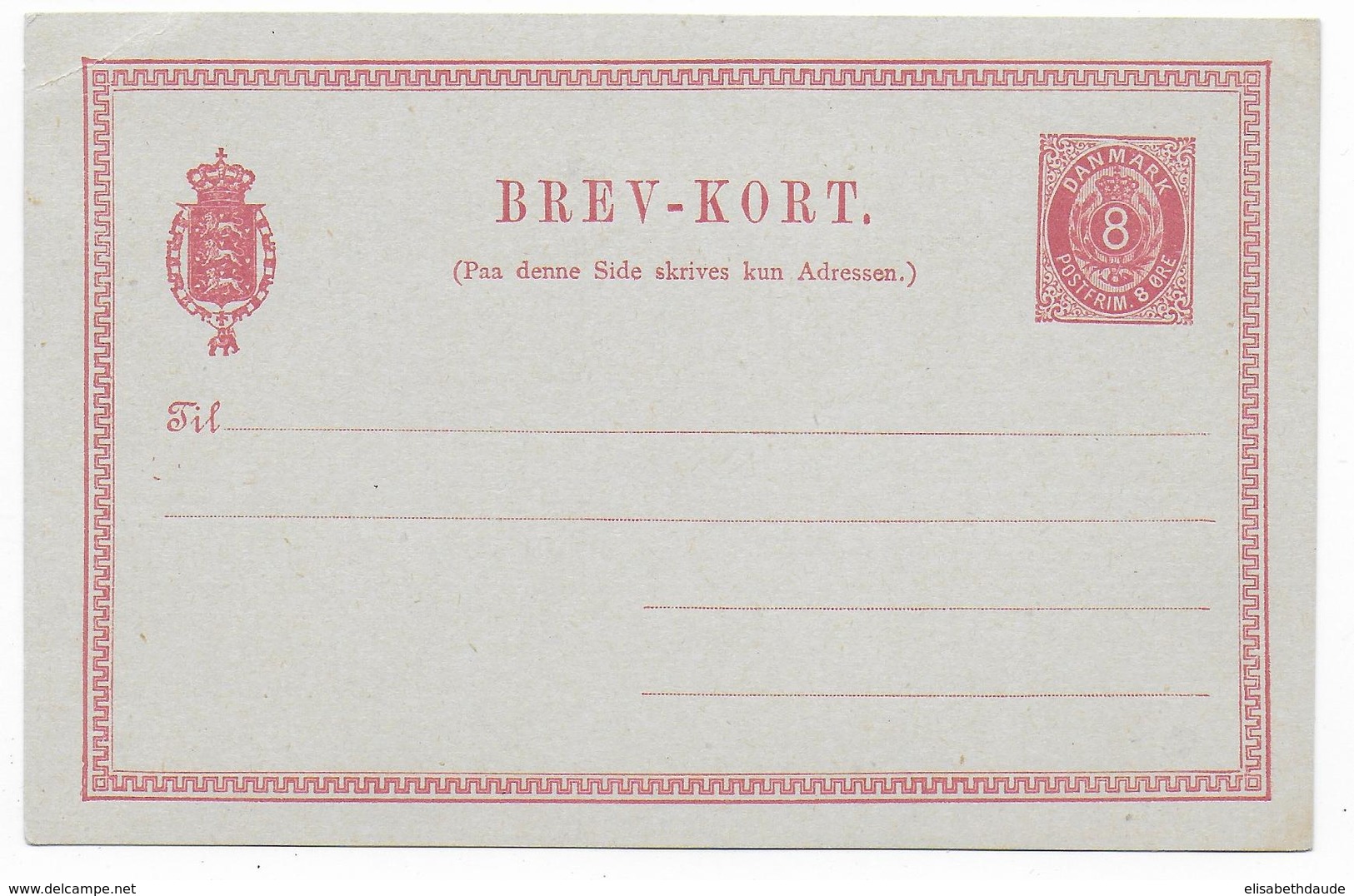 DANMARK - 1879 - CARTE ENTIER POSTAL Mi Nr. P12 NEUVE - Postal Stationery