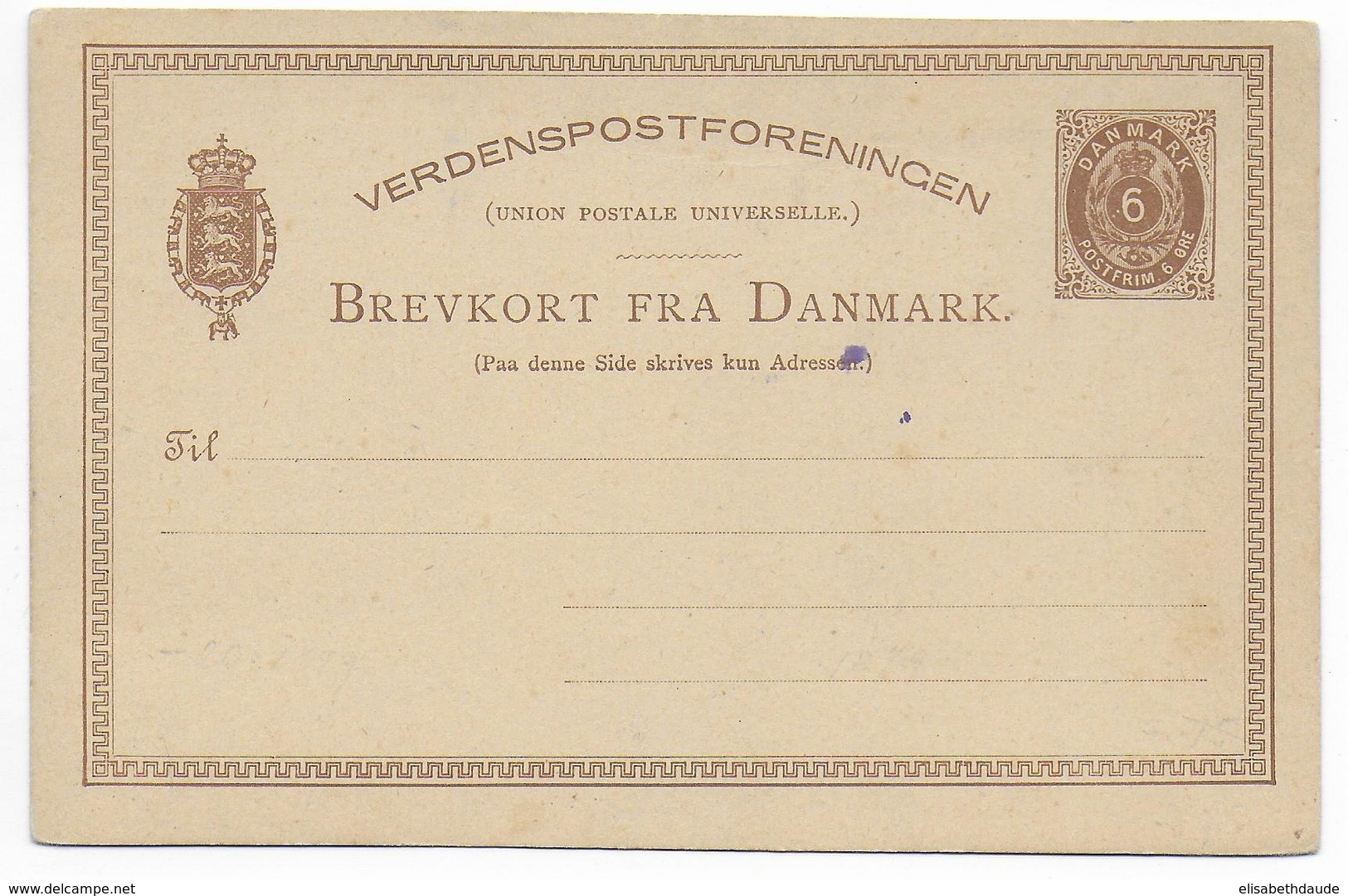 DANMARK - TYPE 1879 - CARTE ENTIER POSTAL Mi Nr. P11 NEUVE - Postal Stationery