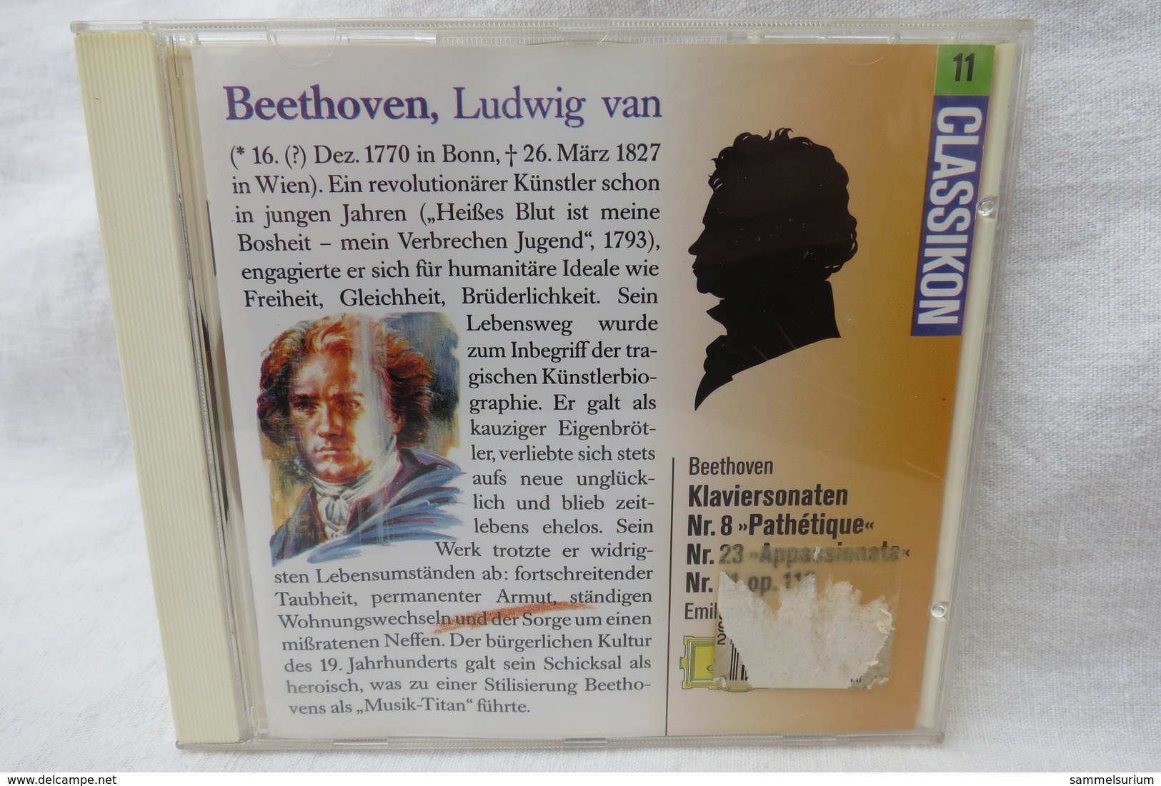 CD "Ludwig Van Beethoven" Klaviersonaten Nr. 8 Pathétique C-moll O, Nr. 23 Appassionata Und Klaviersonate -nr. 31 As-dur - Klassik