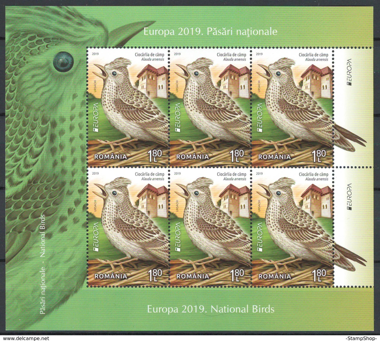 Romania 2019 EUROPA, Birds, Vogel, Songbird, Fauna - Minisheet, Feuillet, Block X6 - MNH - XX-48 - Otros & Sin Clasificación