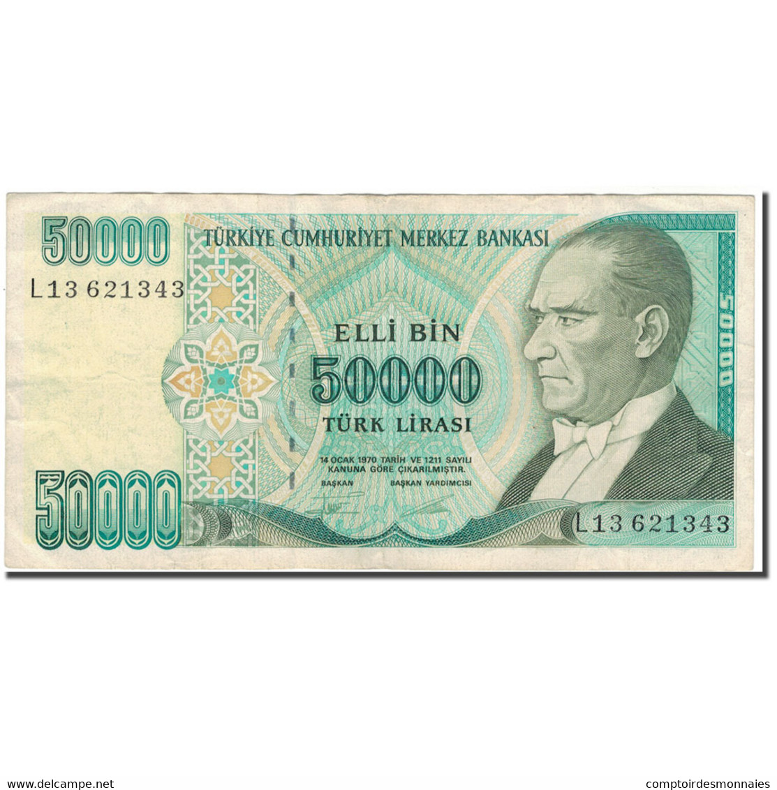 Billet, Turquie, 50,000 Lira, 1970, KM:204, TB+ - Turquie