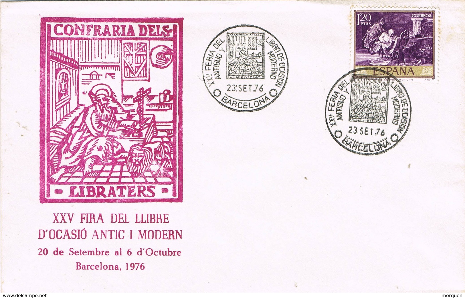 32300. Carta BARCELONA 1976. Feria Libro De Ocasion Antiguo Y Moderno. Cofraria Dels Llibreters - Cartas & Documentos