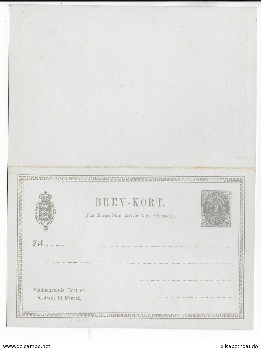 DANMARK - TYPE 1888 - CP ENTIER POSTAL Mi Nr. P18 AVEC REPONSE PAYEE NEUVE - Interi Postali
