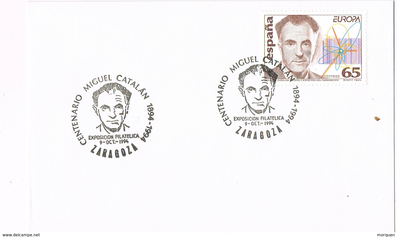 32302. Carta ZARAGOZA 1994. Centenario Miguel Catalán, Atomo, Manganeso - Nuevos