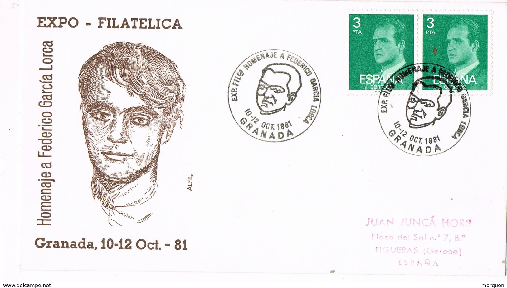 32304. Carta Exposicion GRANADA 1981. Garcia Lorca, Literatura, Poeta - Cartas & Documentos