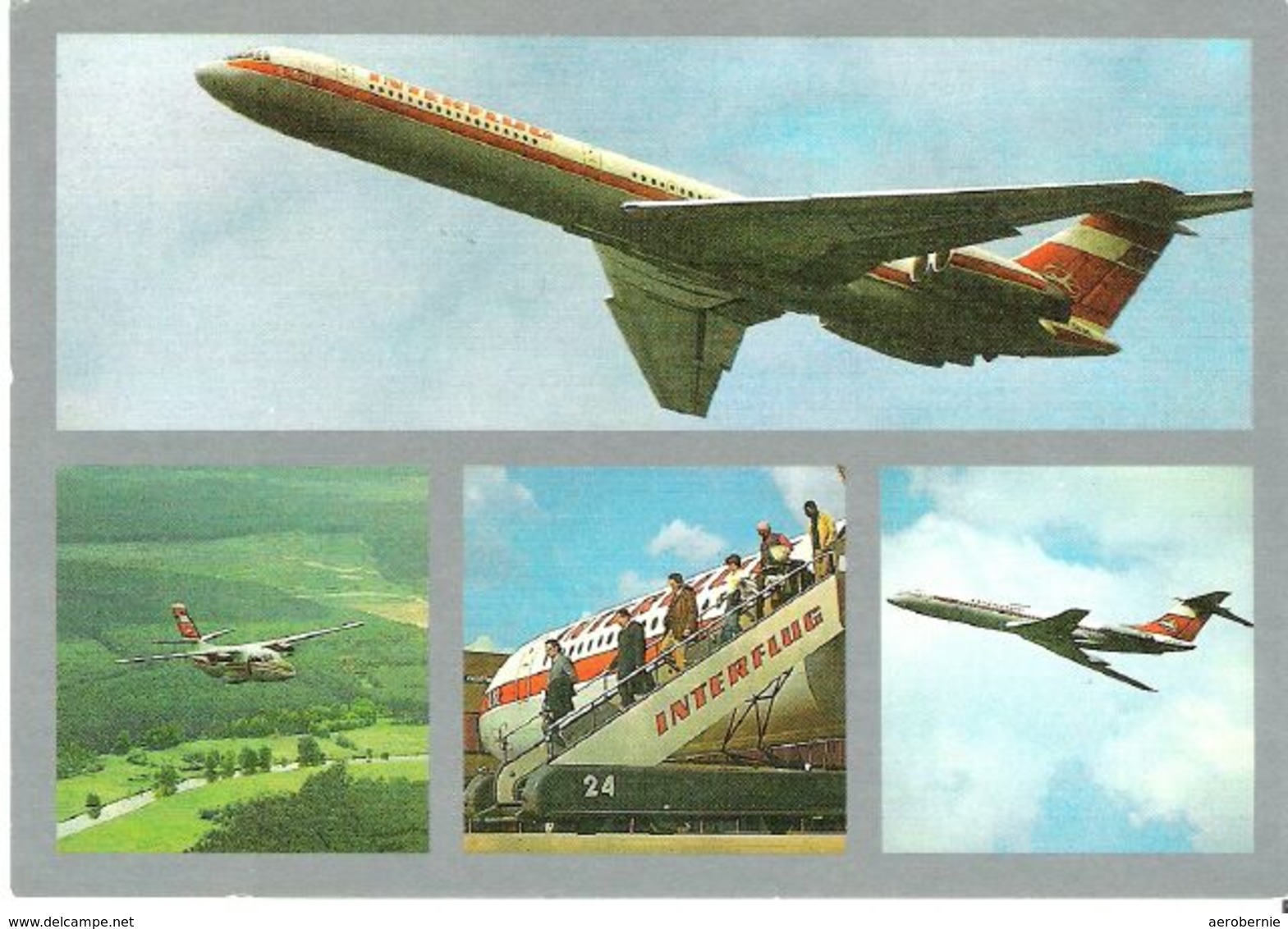 INTERFLUG - Mehrbildkarte (IL-62 / L-410 / TU-134) (Airline Issue) - 1946-....: Moderne