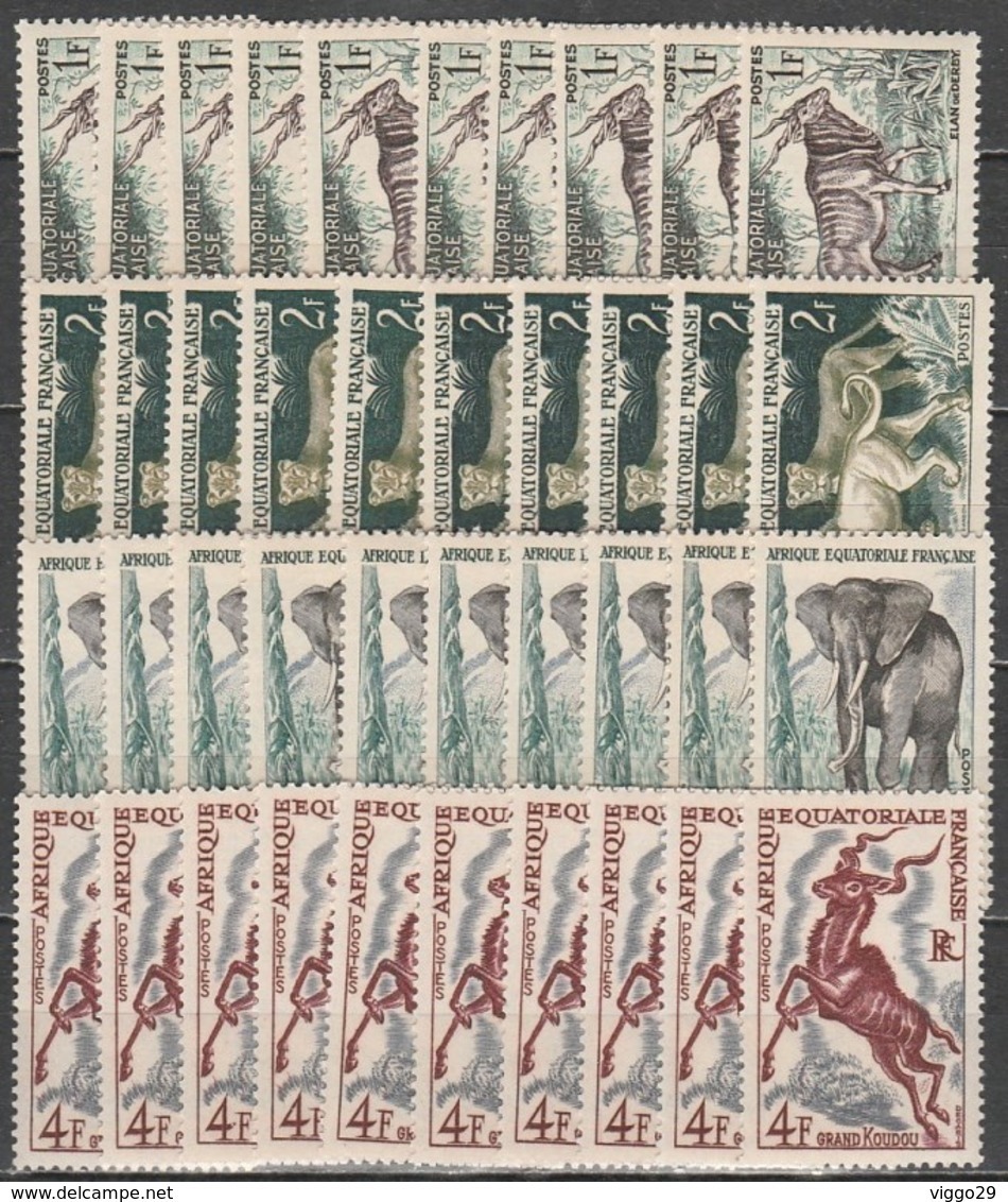 10x French Equatorial Africa 1957, Animals Of Africa (MNH, **) - Collections (without Album)