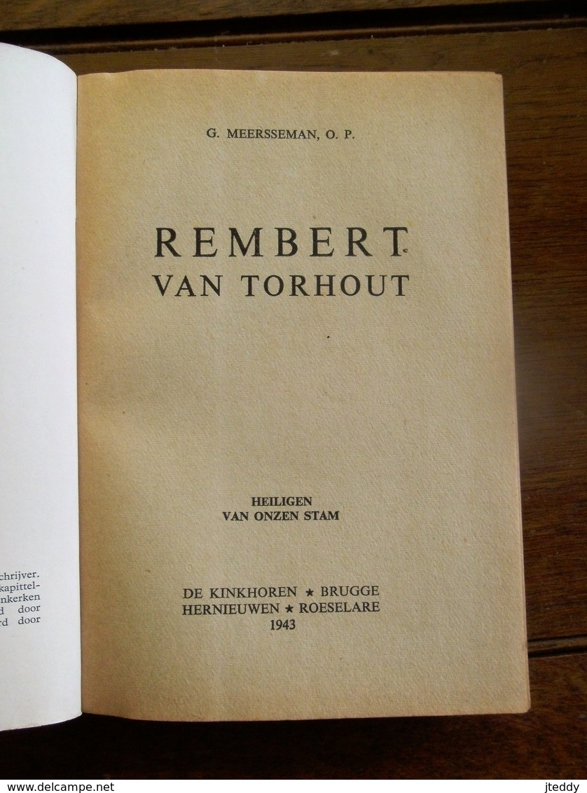 Oud Boek 1943  Door G .   MEERSSEMAN  O . P    REMBERT  VAN  TORHOUT - Torhout