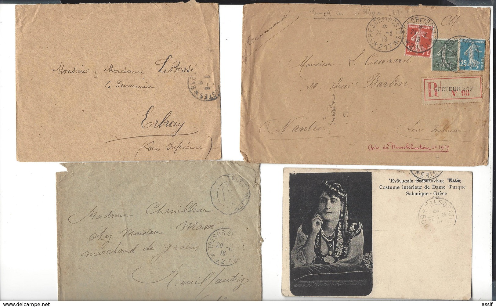 TRESOR ET POSTES  Env. 80 Cachets Sur Enveloppes Et Cp - Guerre De 1914-18