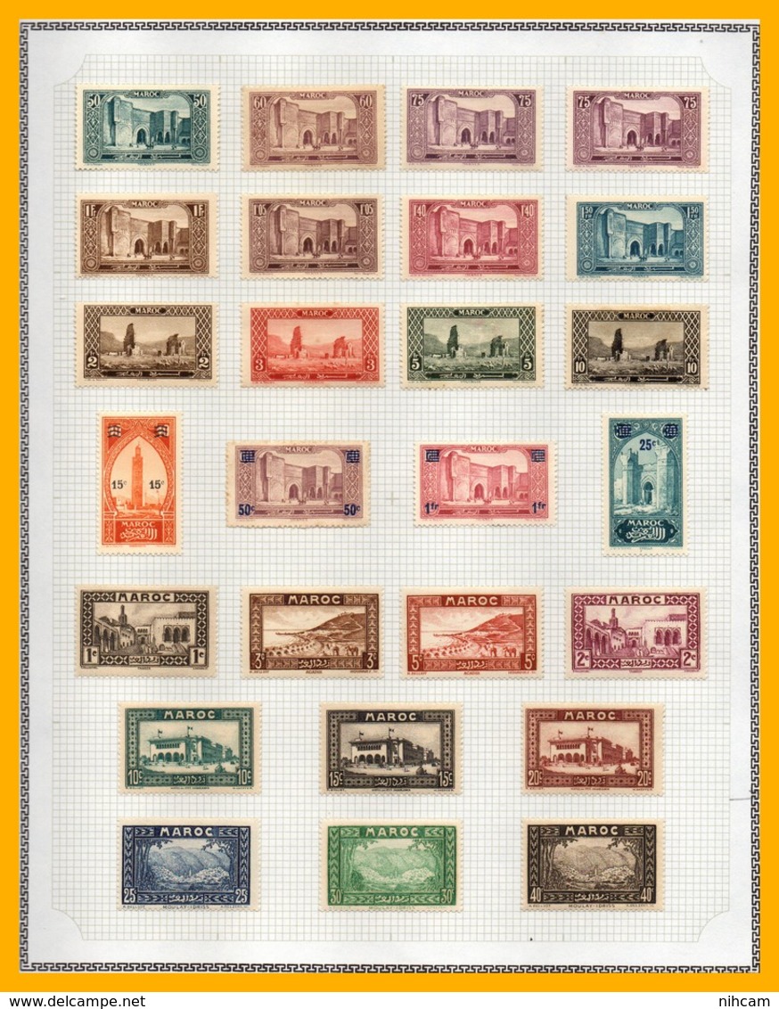 Collection MAROC 31 SCANS (1917 à 1976) (cote 1196 Euros) TP * MH Et Bloc N°9 ** MNH (à Profiter, Départ 10% Cote) TB ! - Collections (with Albums)