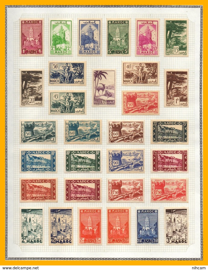 Collection MAROC 31 SCANS (1917 à 1976) (cote 1196 Euros) TP * MH Et Bloc N°9 ** MNH (à Profiter, Départ 10% Cote) TB ! - Collections (with Albums)