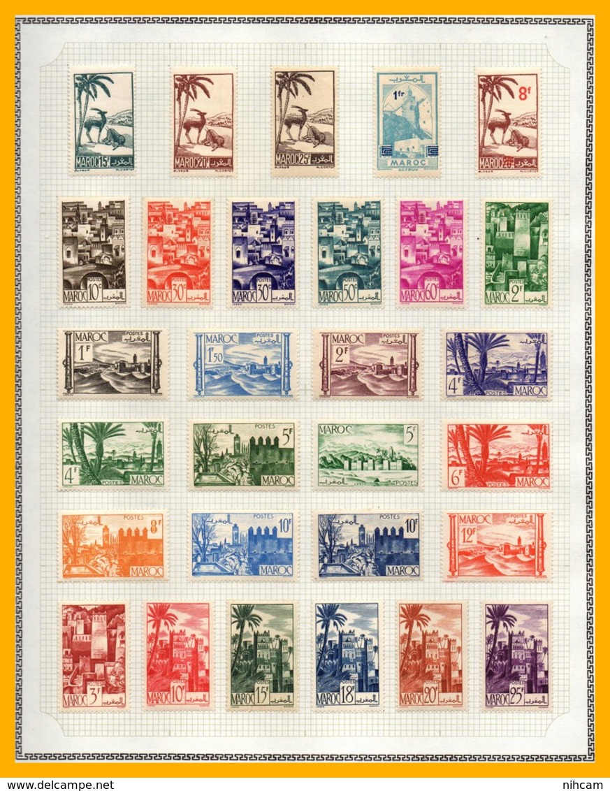 Collection MAROC 31 SCANS (1917 à 1976) (cote 1196 euros) TP * MH et Bloc N°9 ** MNH (à profiter, départ 10% cote) TB !