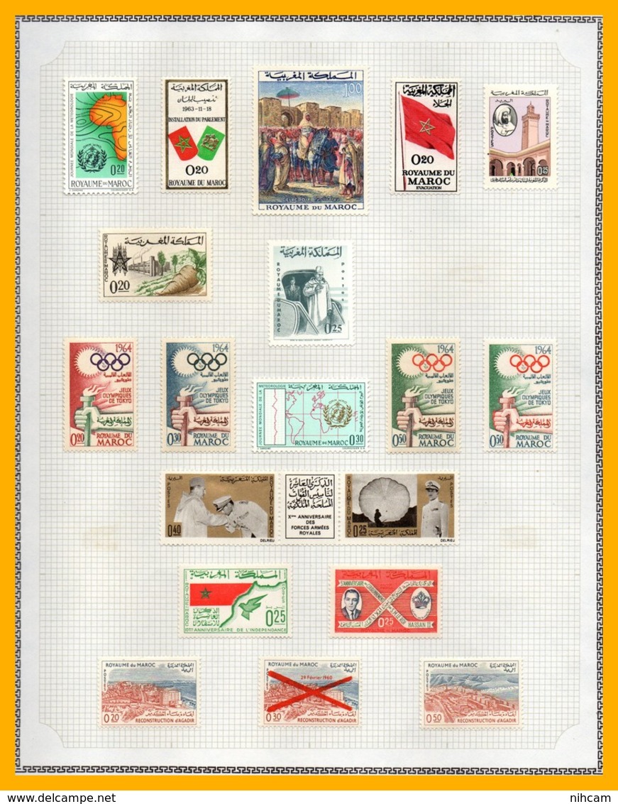 Collection MAROC 31 SCANS (1917 à 1976) (cote 1196 euros) TP * MH et Bloc N°9 ** MNH (à profiter, départ 10% cote) TB !