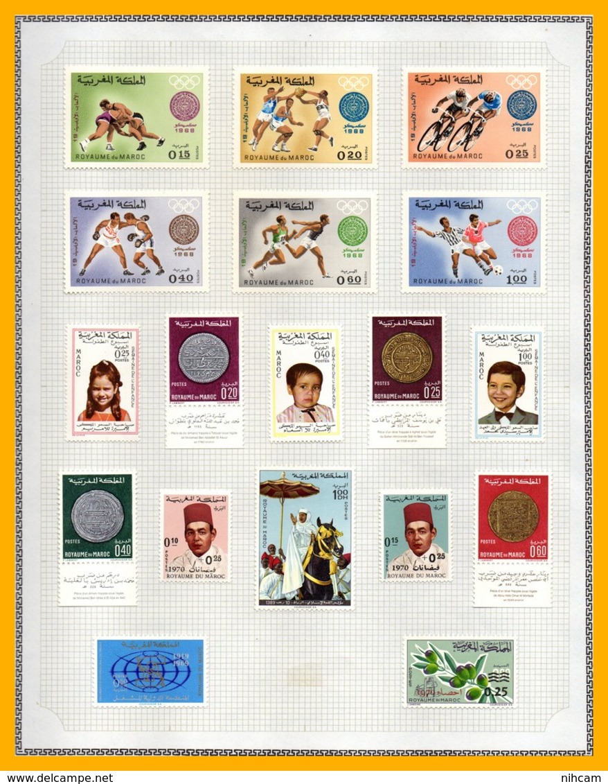 Collection MAROC 31 SCANS (1917 à 1976) (cote 1196 euros) TP * MH et Bloc N°9 ** MNH (à profiter, départ 10% cote) TB !