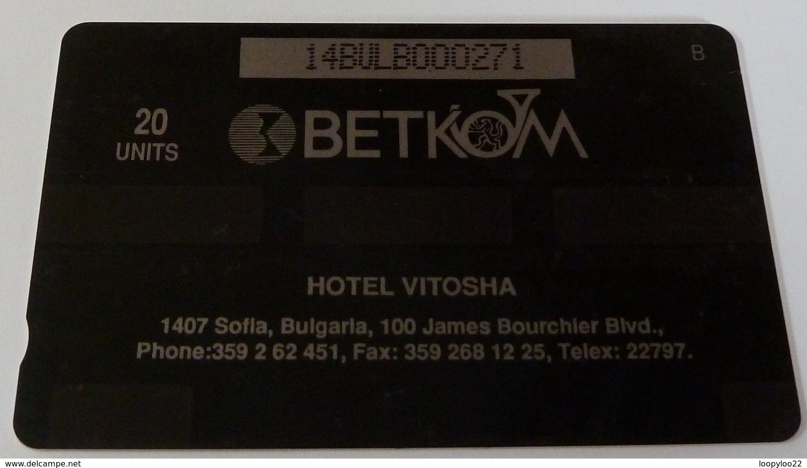 BULGARIA - GPT - B21 - 20 Units - Hotel Vitosha - 2000ex - 14BULB - 06.93 - Used - Bulgaria