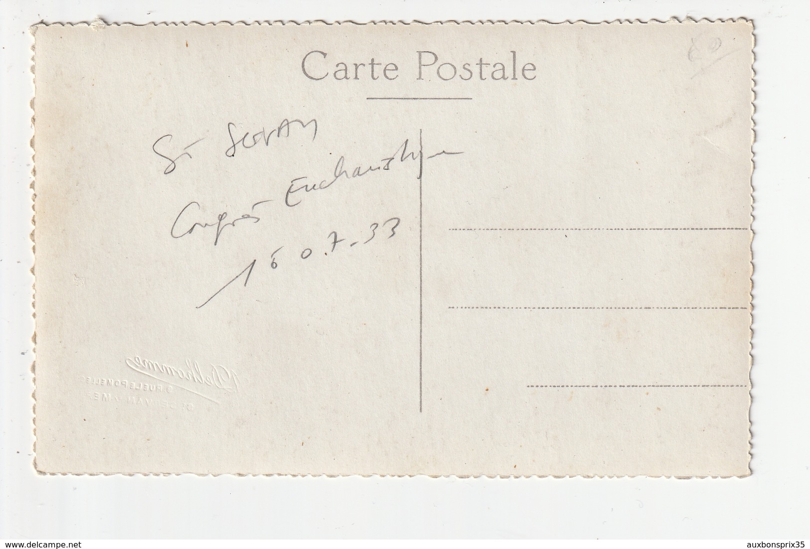 CARTE PHOTO - SAINT SERVAN - CONGRES EUCHARISTIQUE 16/07/33 - 35 - Saint Servan