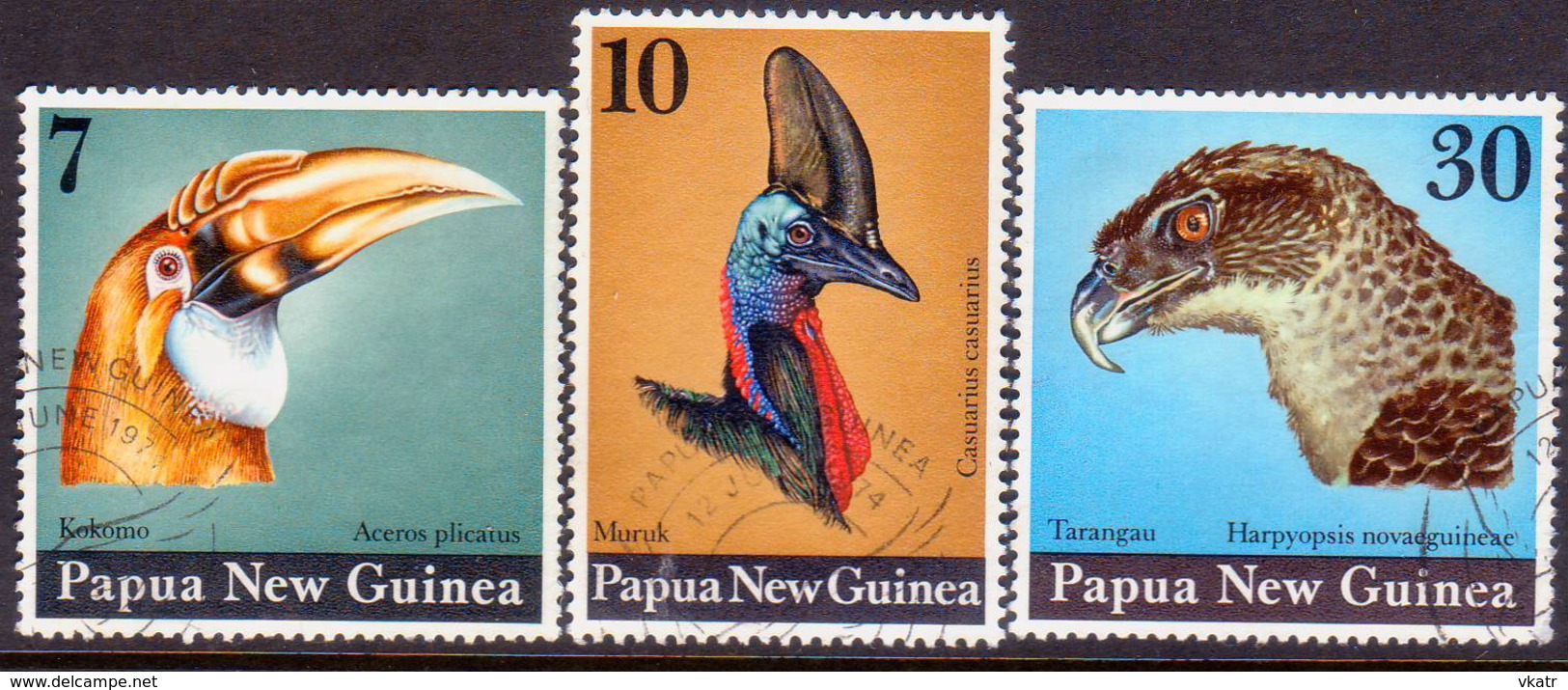 PAPUA NEW GUINEA 1974 SG #270-72 Compl.set Used Birds' Heads - Papouasie-Nouvelle-Guinée