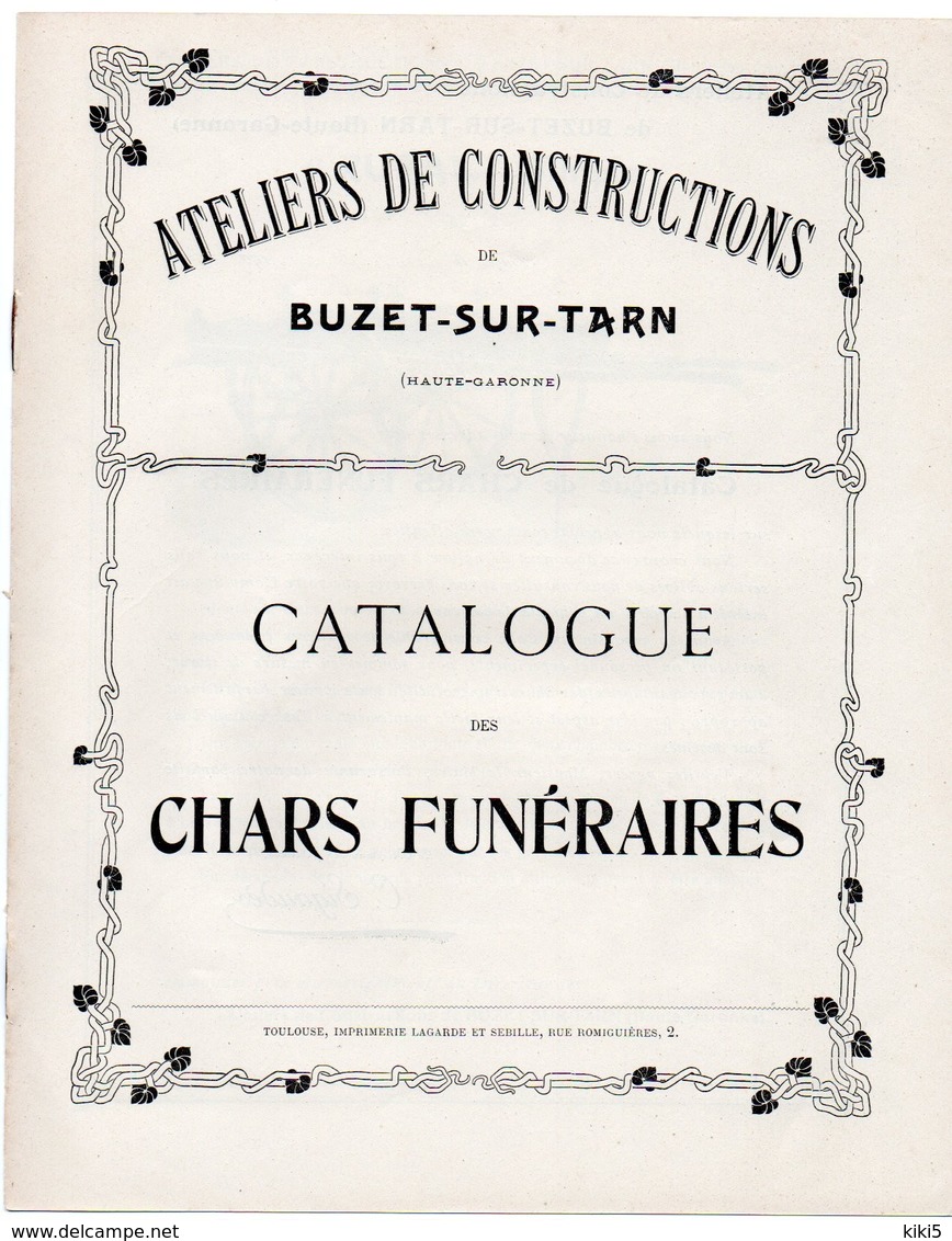 RARE Catalogue De Chars Funéraires(années 1900/1910) - Documents Historiques