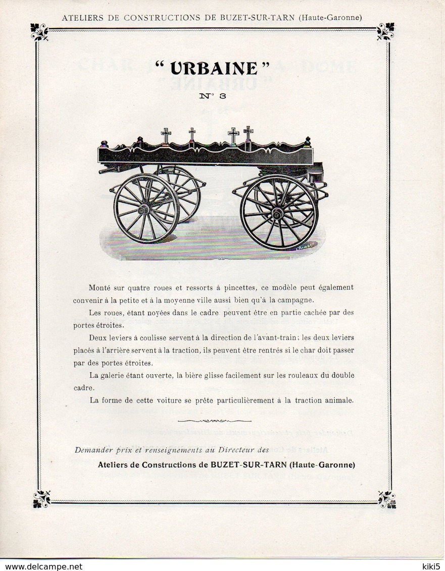 RARE Catalogue De Chars Funéraires(années 1900/1910) - Documenti Storici