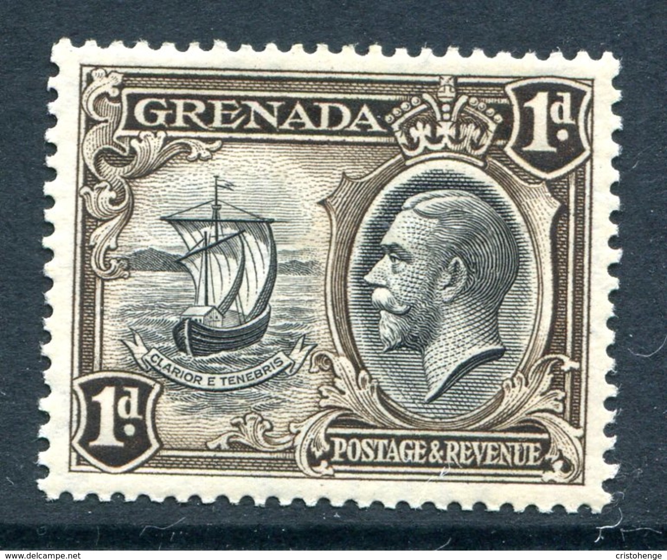 Grenada 1934-36 KGV Pictorials - 1d Badge Of The Colony - P.13½ X 12½ - HM (SG 136a) - Grenada (...-1974)