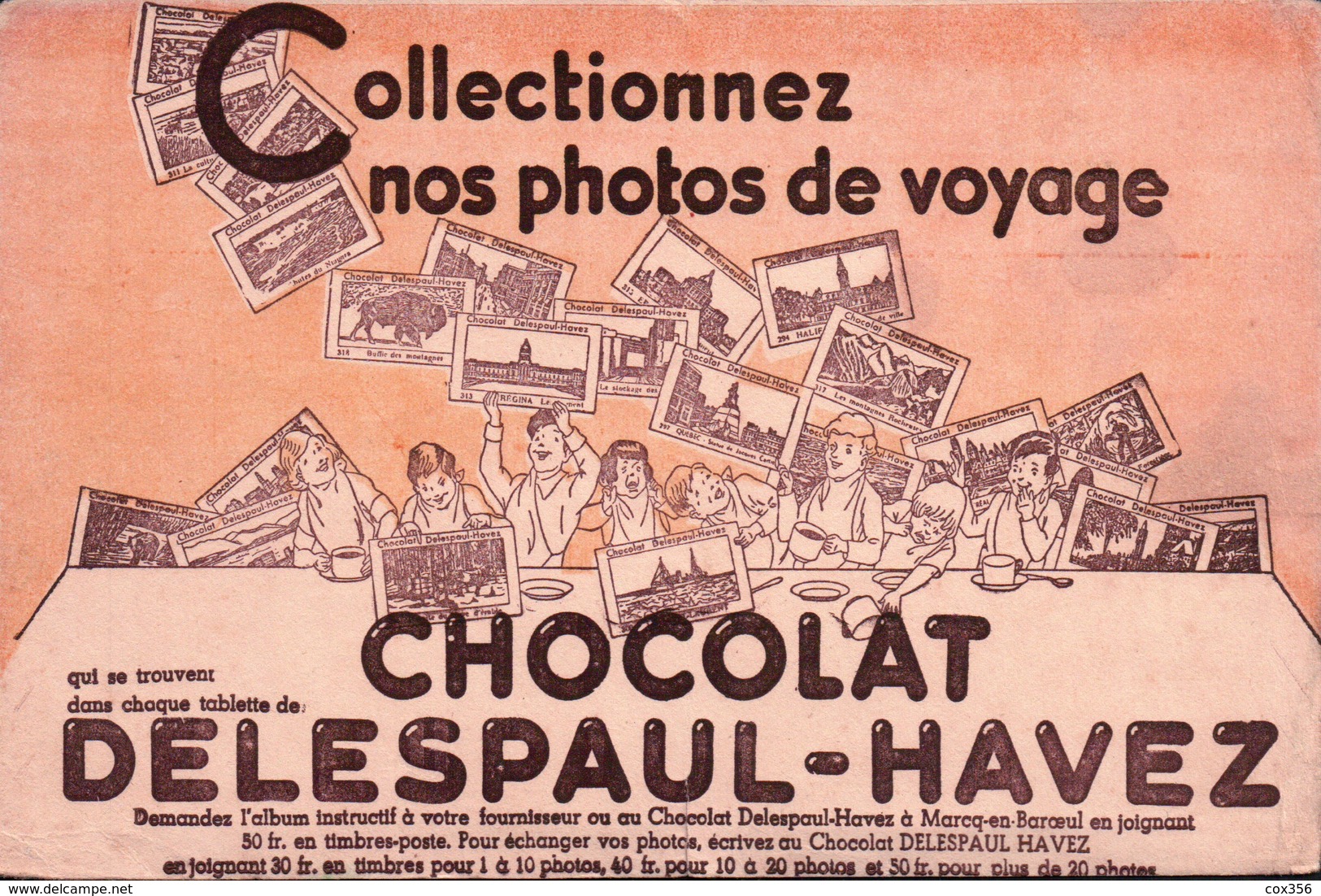 Ancien BUVARD Illustré  Chocolat DELESPAUL HAVEZ - Cocoa & Chocolat