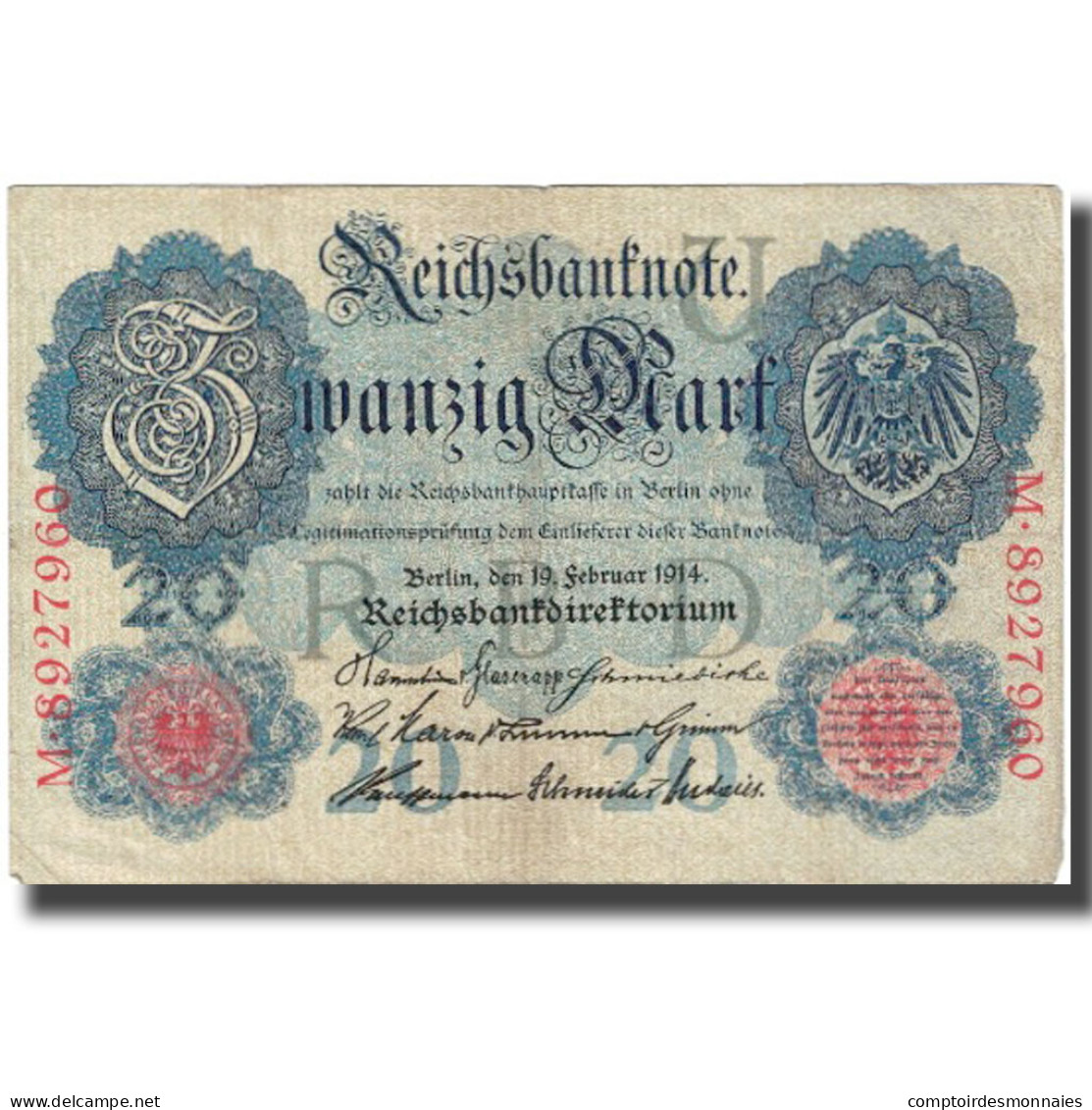 Billet, Allemagne, 20 Mark, 1910, 1910-04-21, KM:46b, TTB - 20 Mark