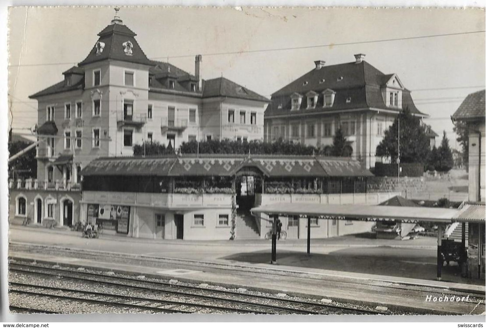 HOCHDORF: Bahnhof Mit Hotel Post 1946 - Hochdorf