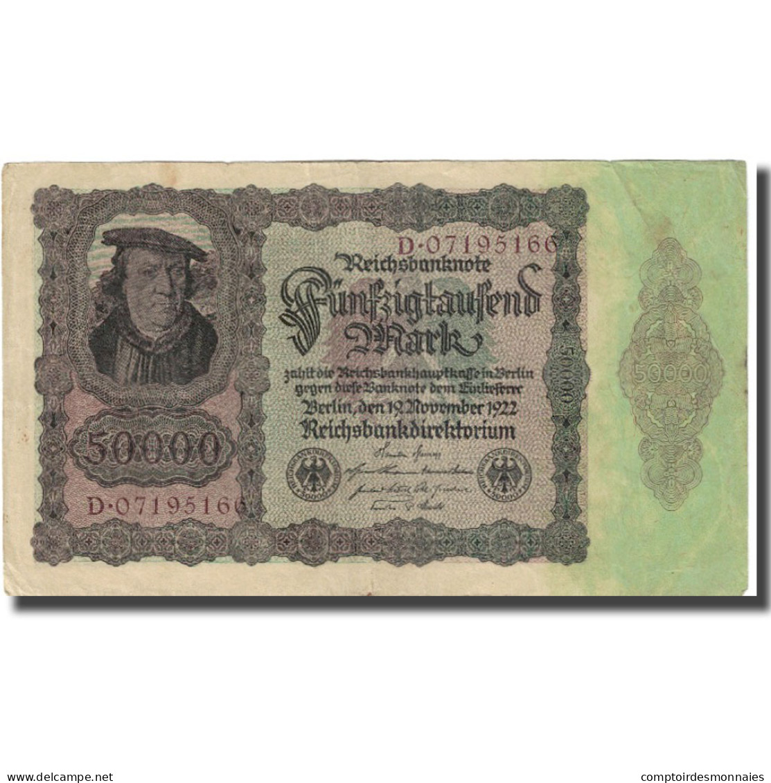 Billet, Allemagne, 50,000 Mark, 1922, 1922-11-19, KM:80, SUP - 50.000 Mark