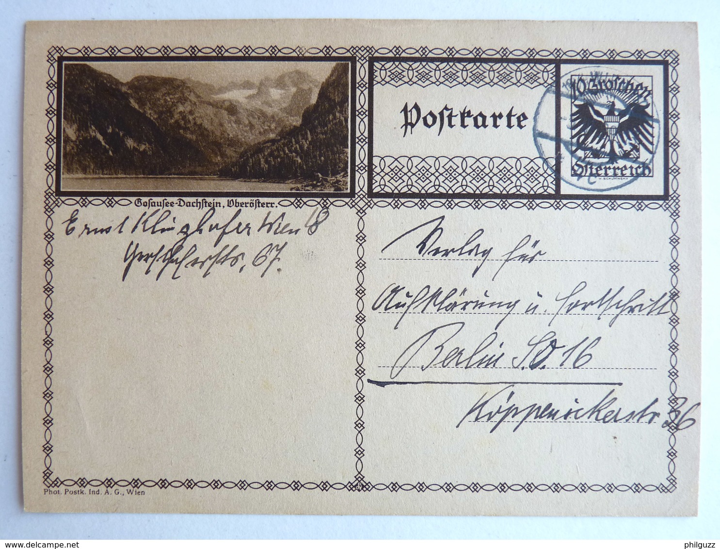 Österreich Austria Ganzsache Stationery Entier Postal Gofaufee Dachftein Oberöfterr 1929 - Autres & Non Classés