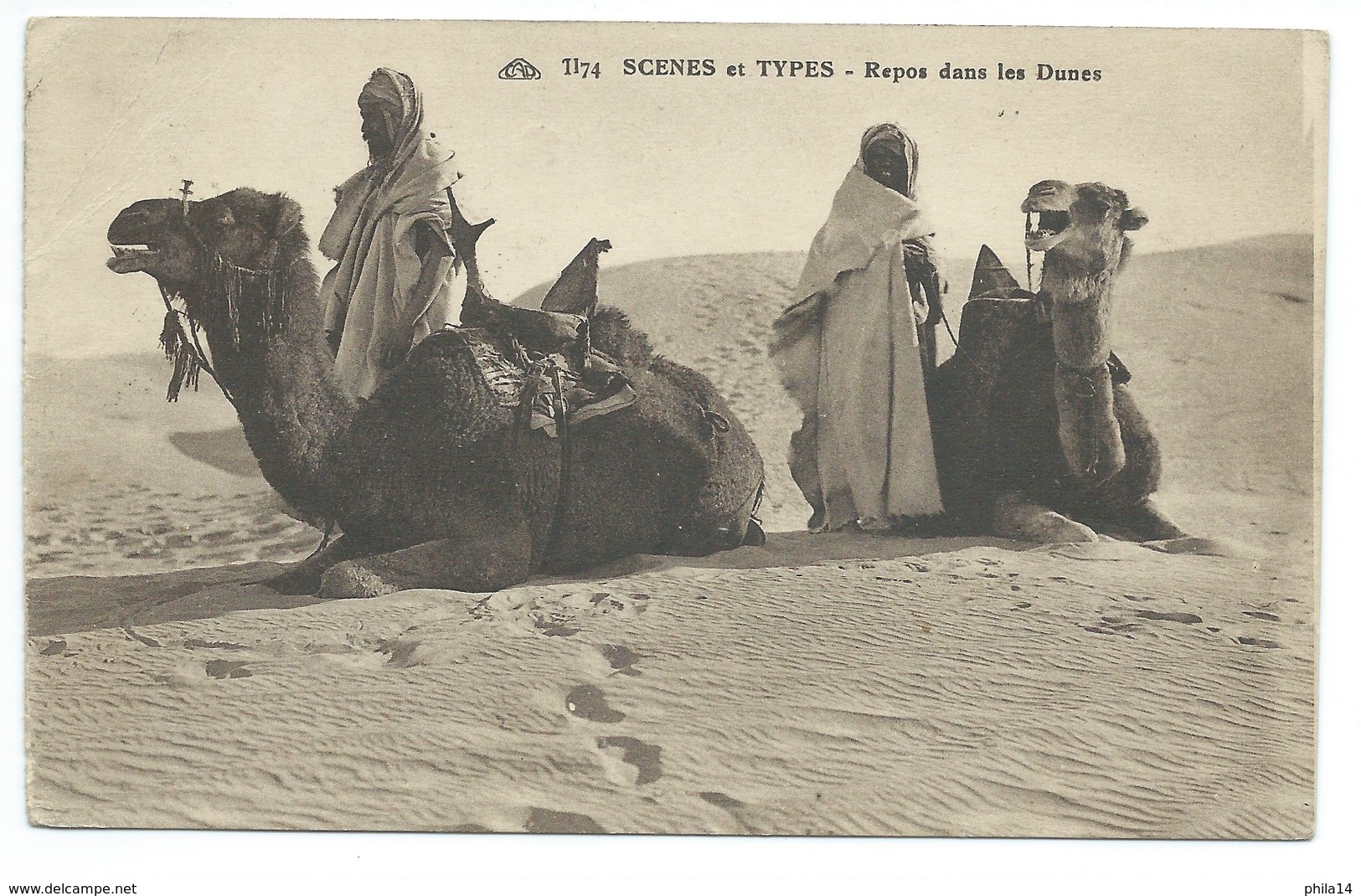 CARTE POSTALE / REPOS DANS LES DUNES / DJEBEL KOUIF CONSTANTINE ALGERIE 1926 POUR LA SUISSE - Scènes & Types