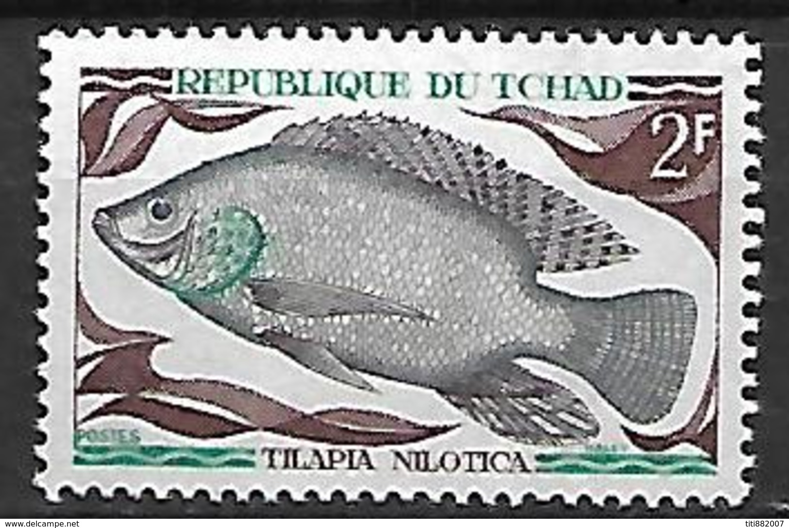 TCHAD    -   1969 .  Y&T N° 216 **.   Poisson  /  Tilapia - Tchad (1960-...)