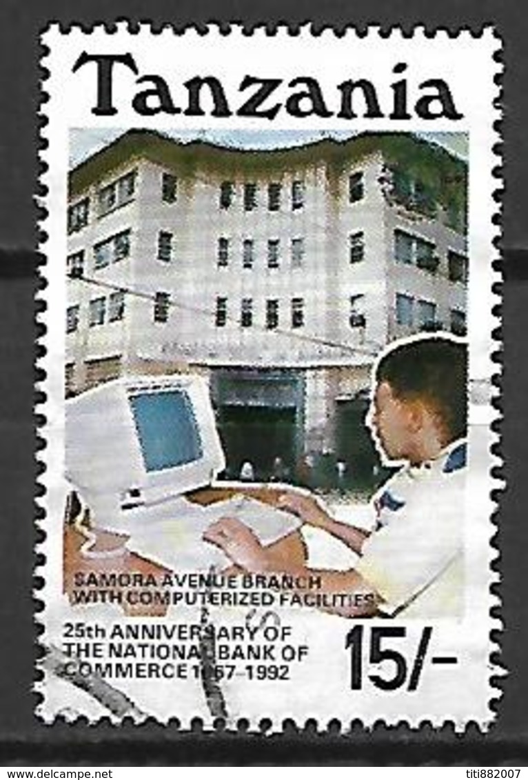 TANZANIE    -   1992 .  Oblitéré.   Banque De Commerce  /  Ordinateur - Tanzanie (1964-...)