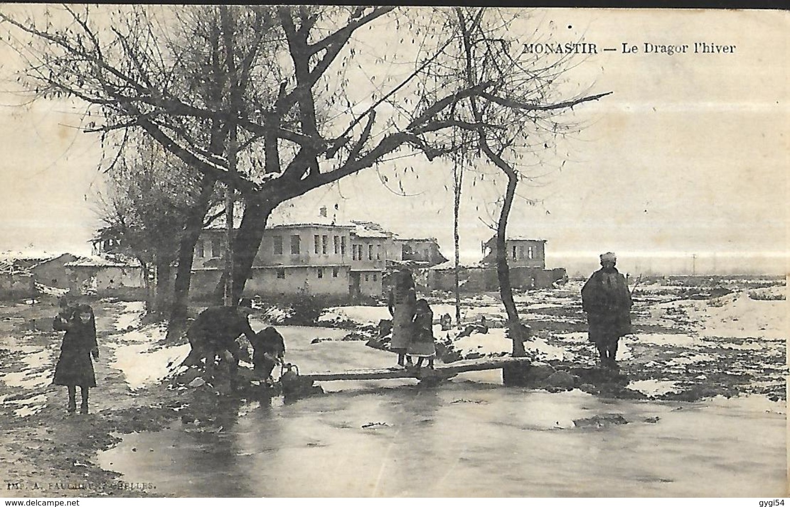 Monastir  ( Macédoine)   Le Dragor L' Hiver  CPA 1918 - Macédoine Du Nord