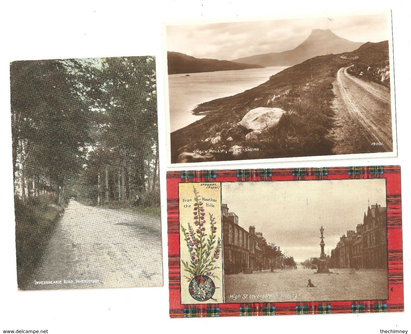 THREE ROSS-SHIRE TWO ARE INVERGORDON & STACK POLLY 1 TARTAN INVERBREAKIE ROAD - Ross & Cromarty