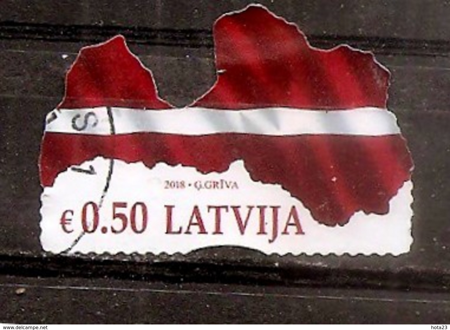Latvia 2018 Mih. 1042 Map And Flag Of Latvia  Used - Letland