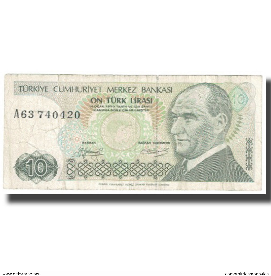 Billet, Turquie, 10 Lira, 1970, 1970-01-14, KM:192, TTB - Turquie