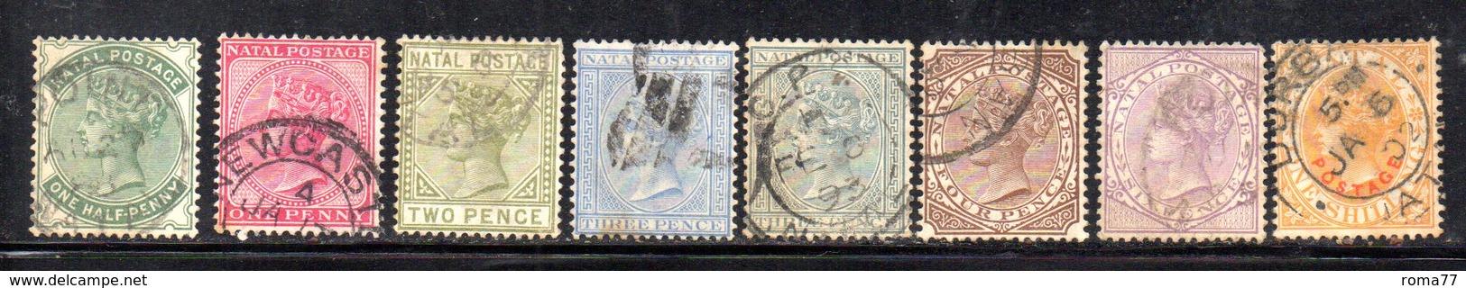 APR282 - NATAL SUD AFRICA  1882 , Serie Yvert N. 43/50 Usata.  (2380A) . CA - Natal (1857-1909)