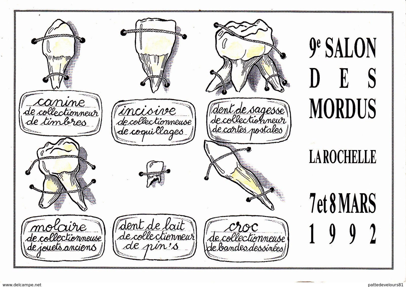 CPM (17) LA ROCHELLE 9° Salon Des Mordus 1992 Dent Dentist Dentaire Dental Illustrateur (2 Scans) - La Rochelle