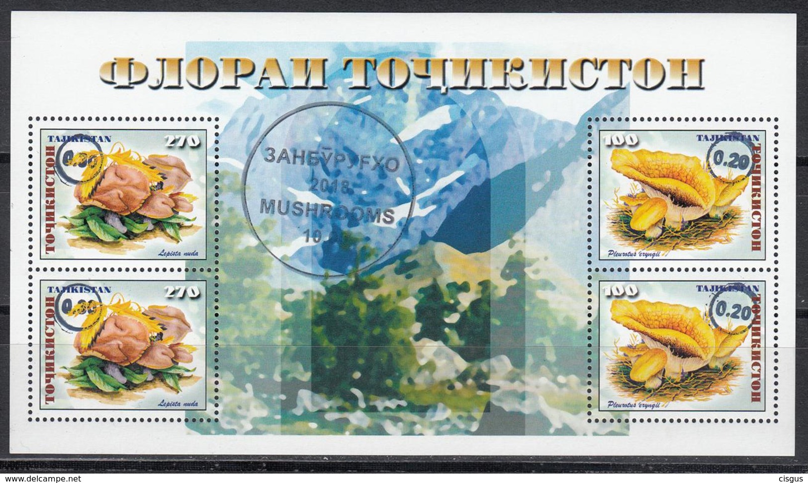 Tajikistan Tadschikistan MNH** 2018 Mushroom Block With Surgarge Type I  Mi 804-805 Bl.80 II - Tadschikistan