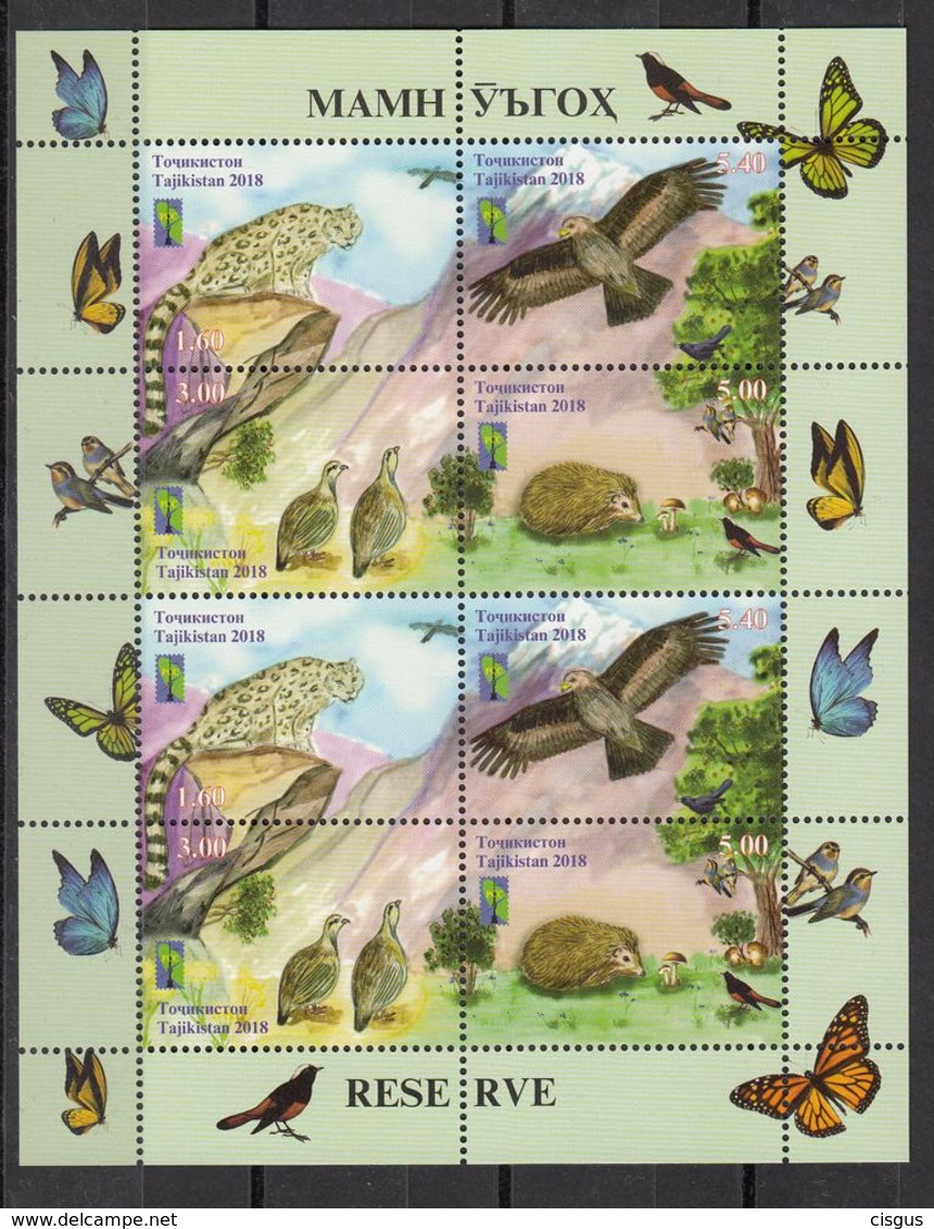 Tajikistan Tadschikistan MNH** 2018 RCC Nature Reserve   Mi 820-23 KB A - Tadschikistan