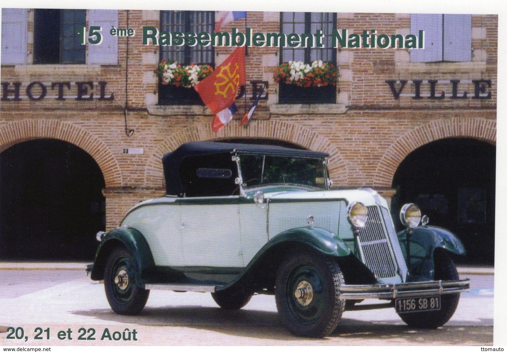 Renault Primaquatre Cabriolet   -  15eme Rassemblement National Renault  -  Carte Postale - Voitures De Tourisme