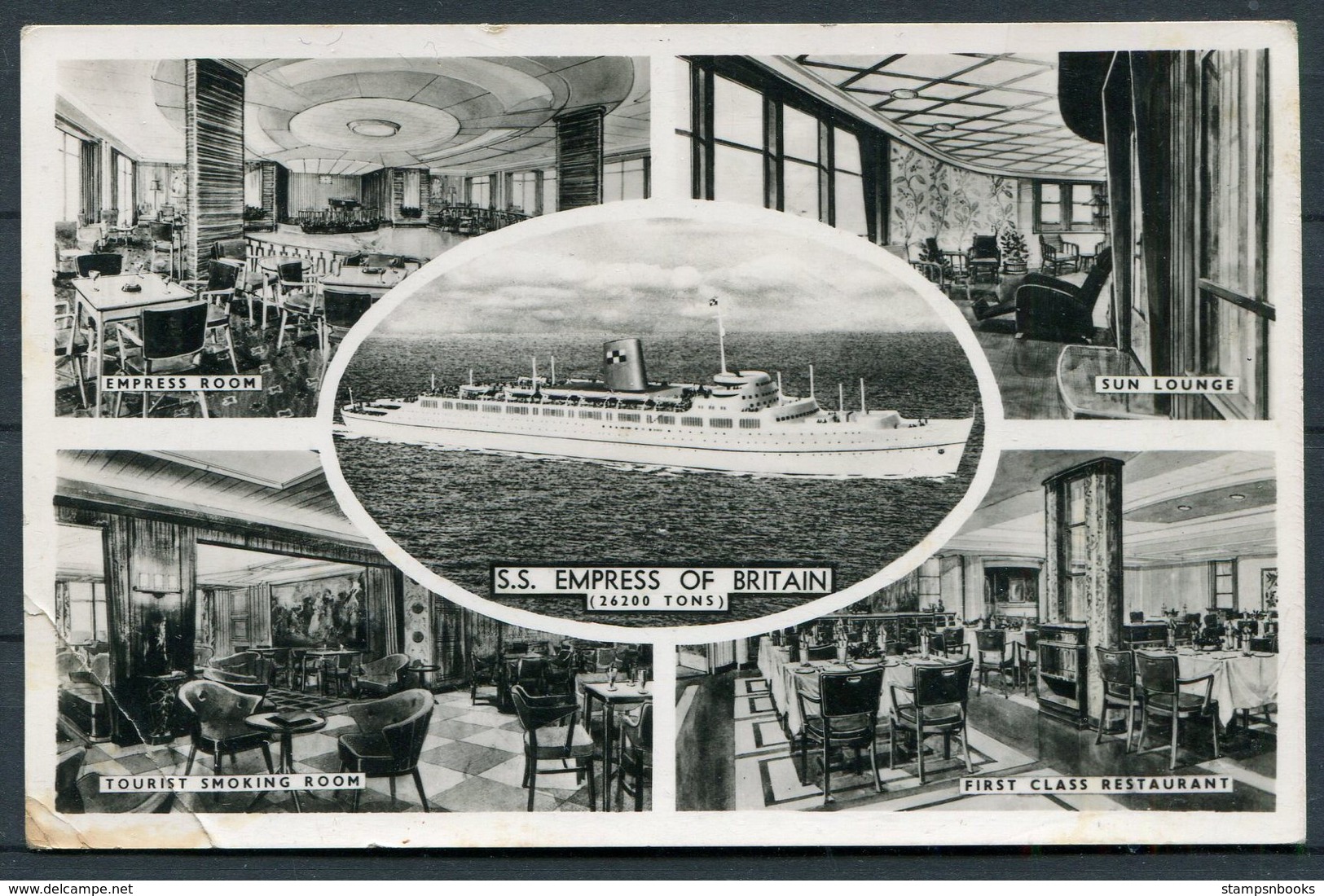 GB S.S. EMPRESS OF BRITAIN Ship Postcard. Maiden Voyage - Covers & Documents