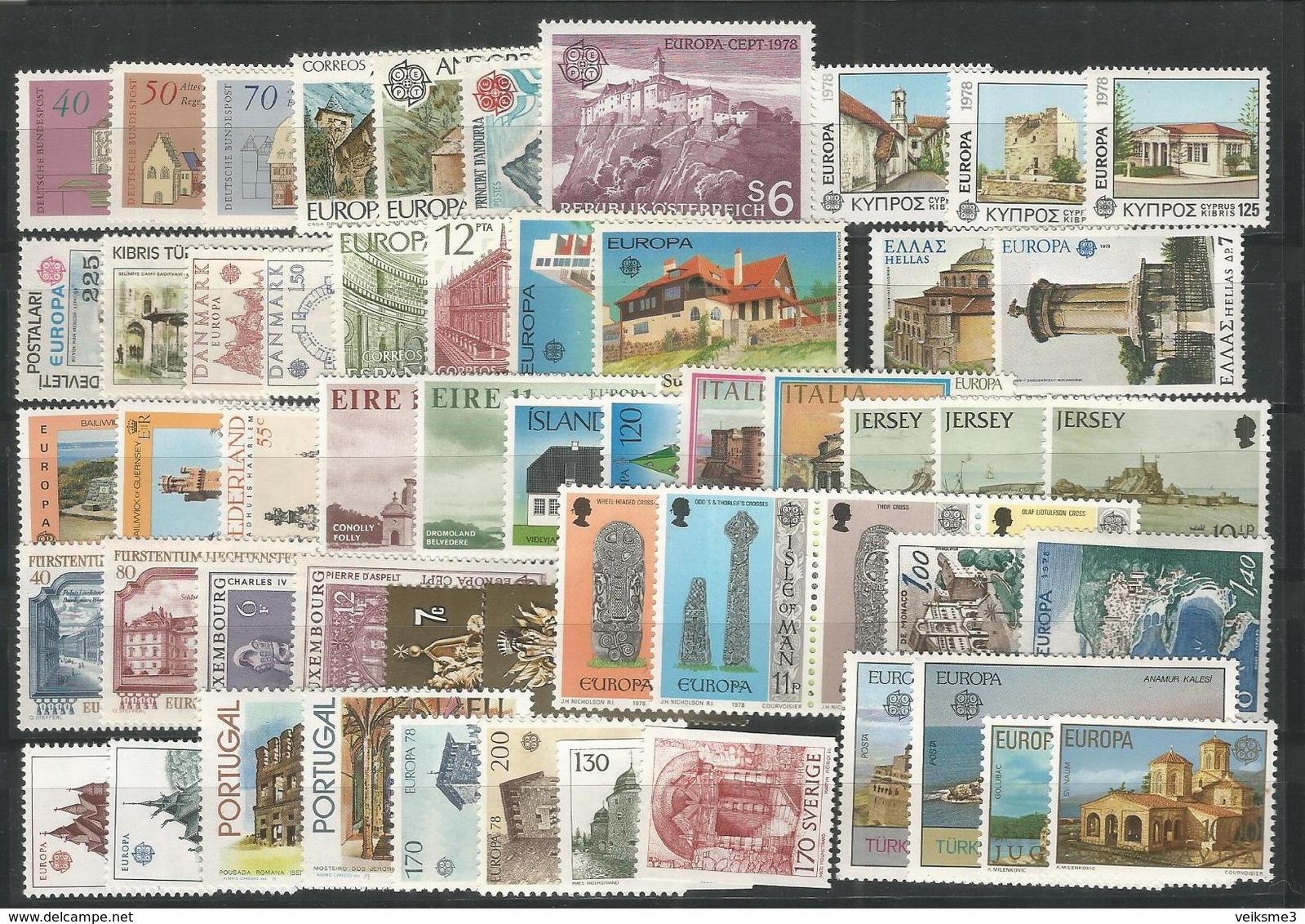 56 Stamps DIFFERENT - MNH - Europa-CEPT - Art - Architecture - 1978 - 1978