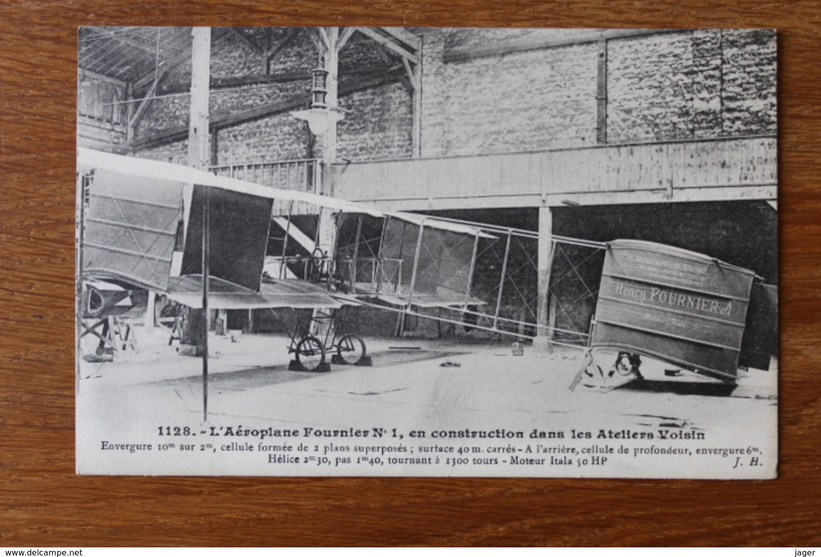 Cpa Aeroplane  Fournier N°1   En Construction Dans Les Ateliers Voisin    Beau Precurseur - Aviateurs