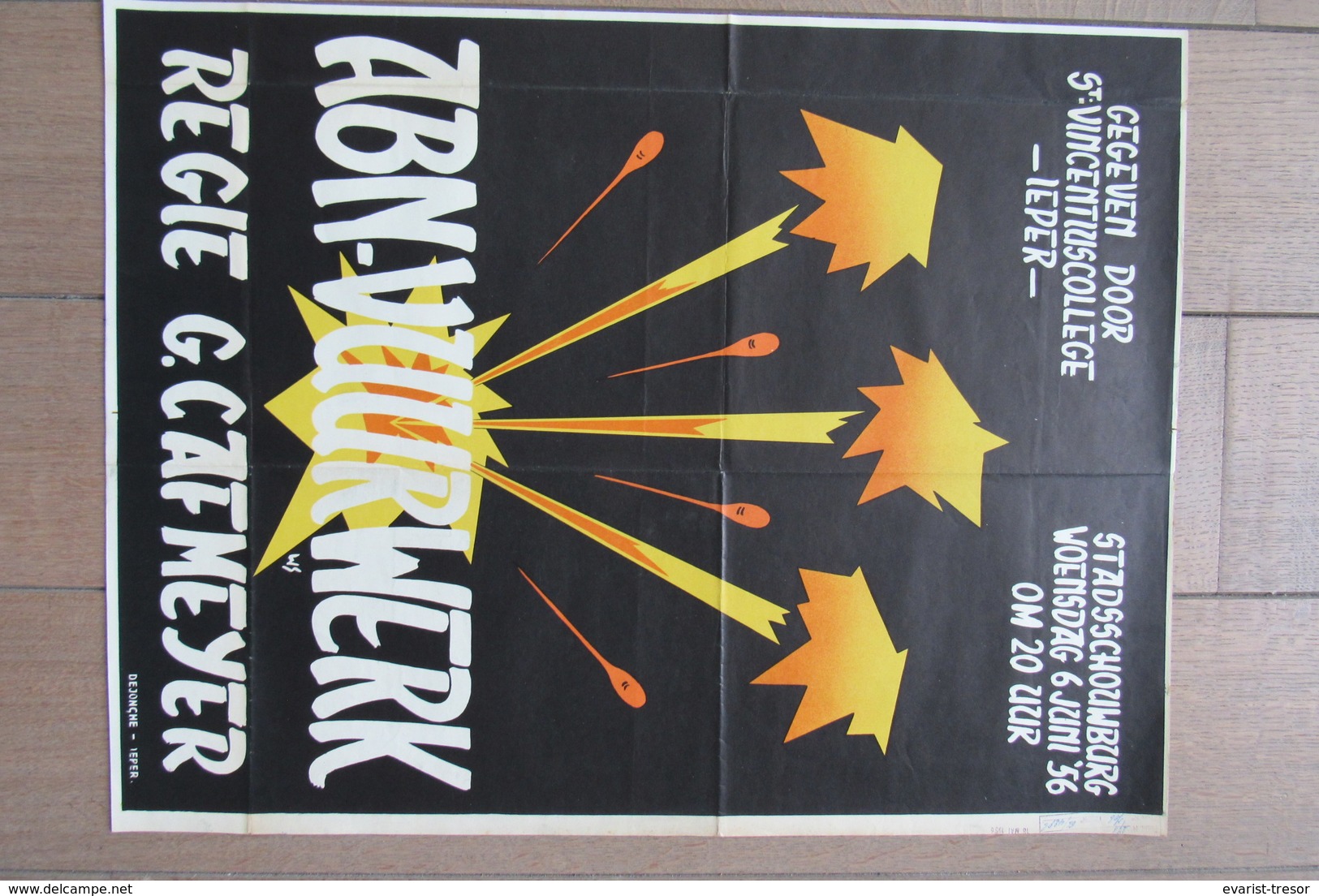 Cpa/pk Affiche Ieper St Vincentiuscollege 1956 ABN- Vuurwerk - Affiches