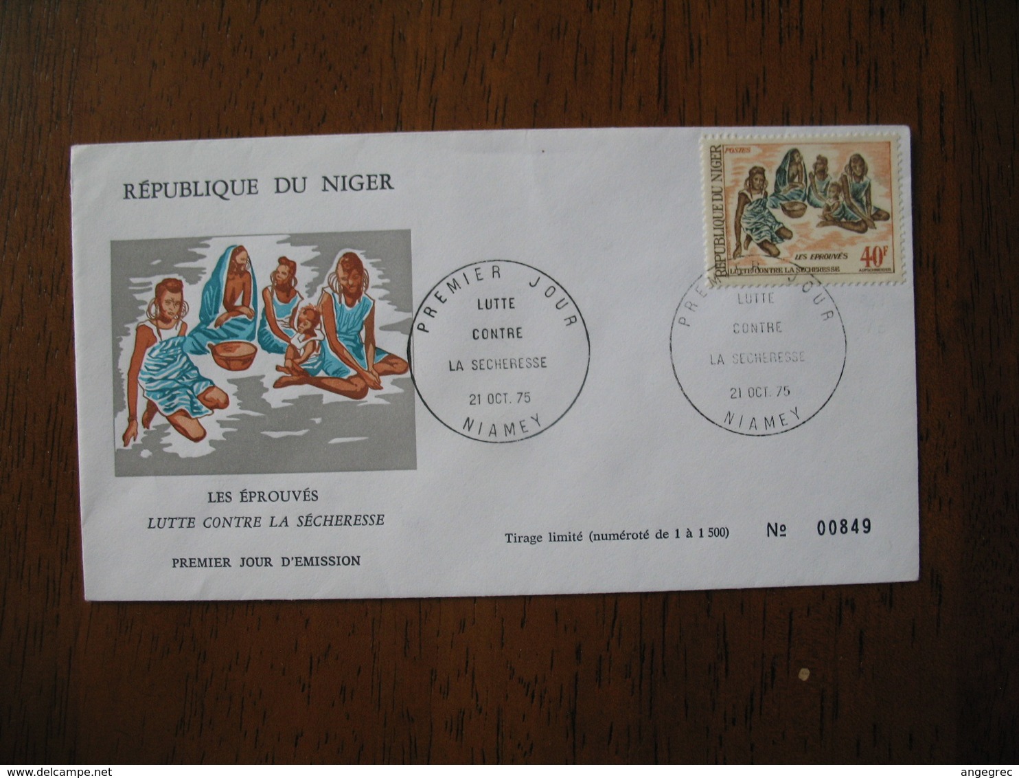 FDC  Enveloppe  Niger Niamey   1975  Les Eprouvés  Lutte Contre La Sécheresse   à Voir - Niger (1960-...)